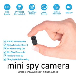 EasyCard אלקטרוניקה Hidden Mini Spy Camera Video Recorder,FUVISION Portable Micro Nanny Cam with Motion Detect, 90 Minutes Battery Life,Loop Recording