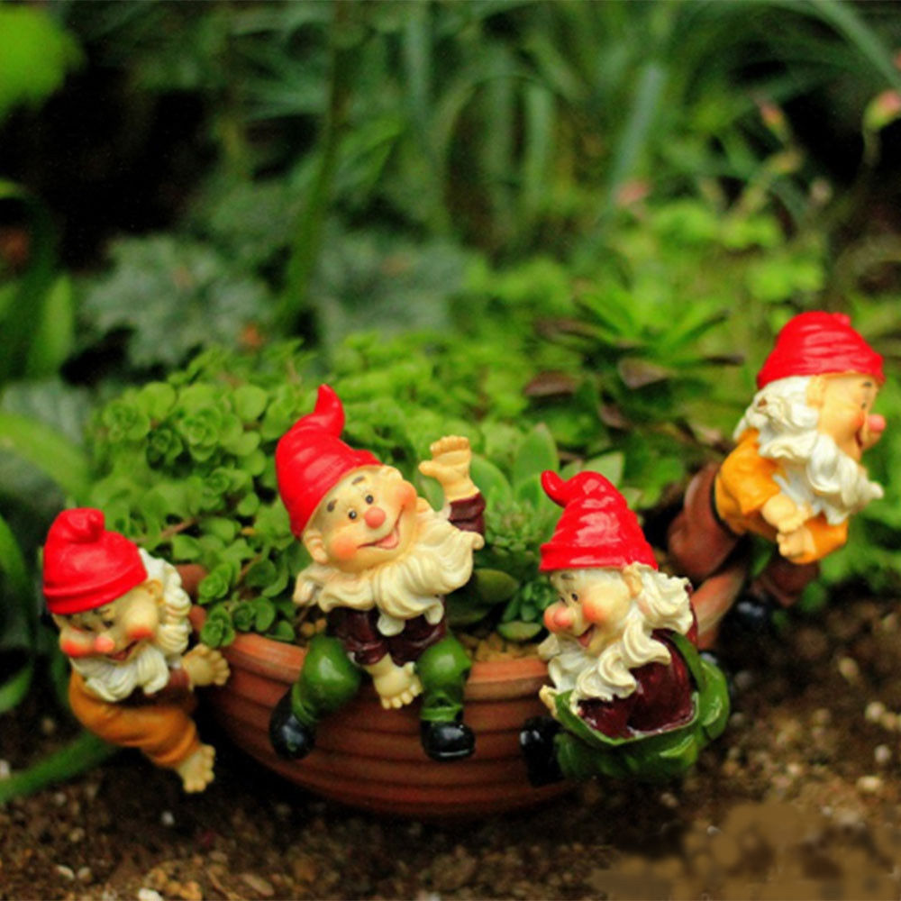 EasyCard 4pcs Cute Dwarf flowerpot Decor Zakka Garden Decor Grocery Moss Micro Landscape